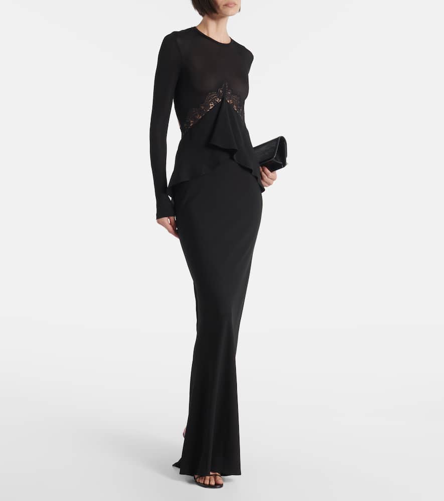 Endrey Disconnect lace-trimmed gown