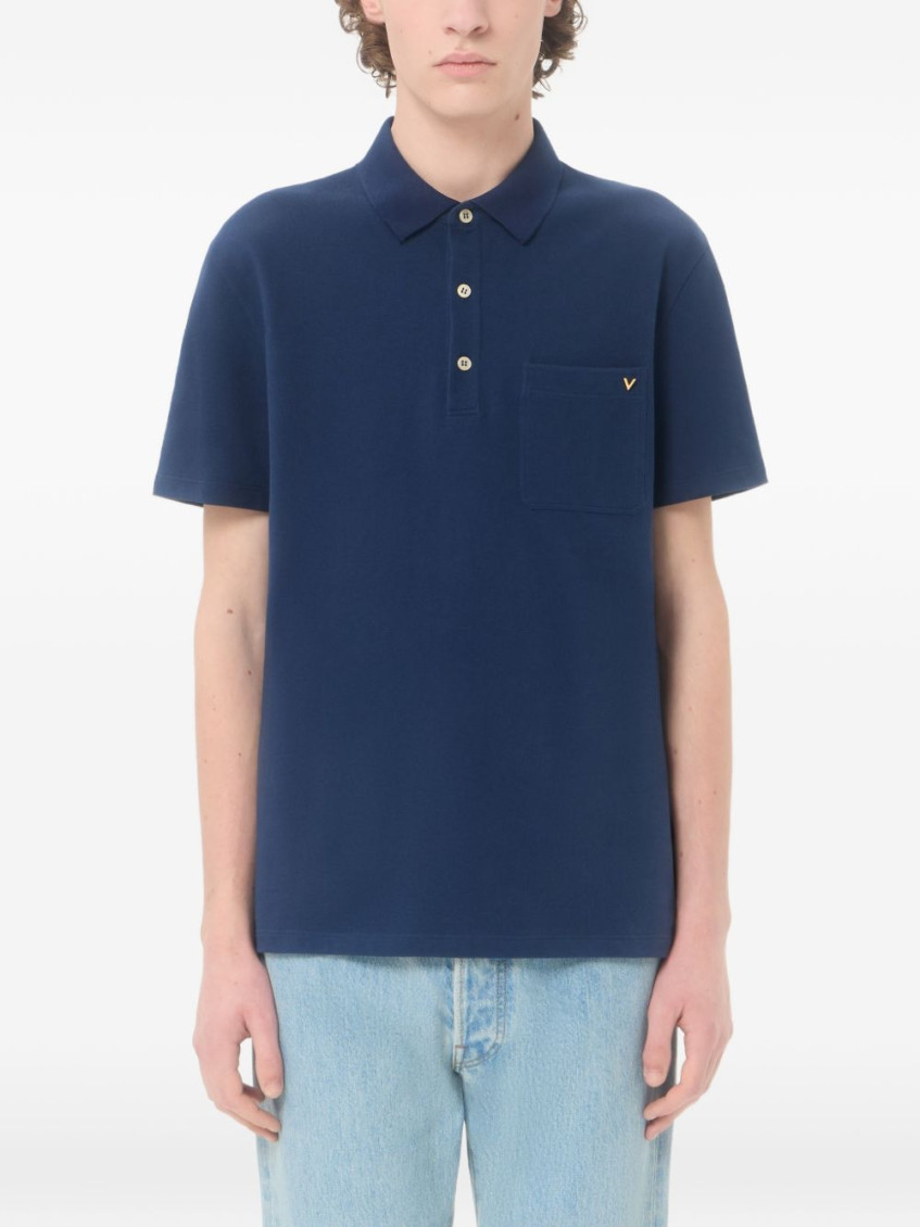 Valentino Garavani - vlogo gold cotton piqué polo shirt
