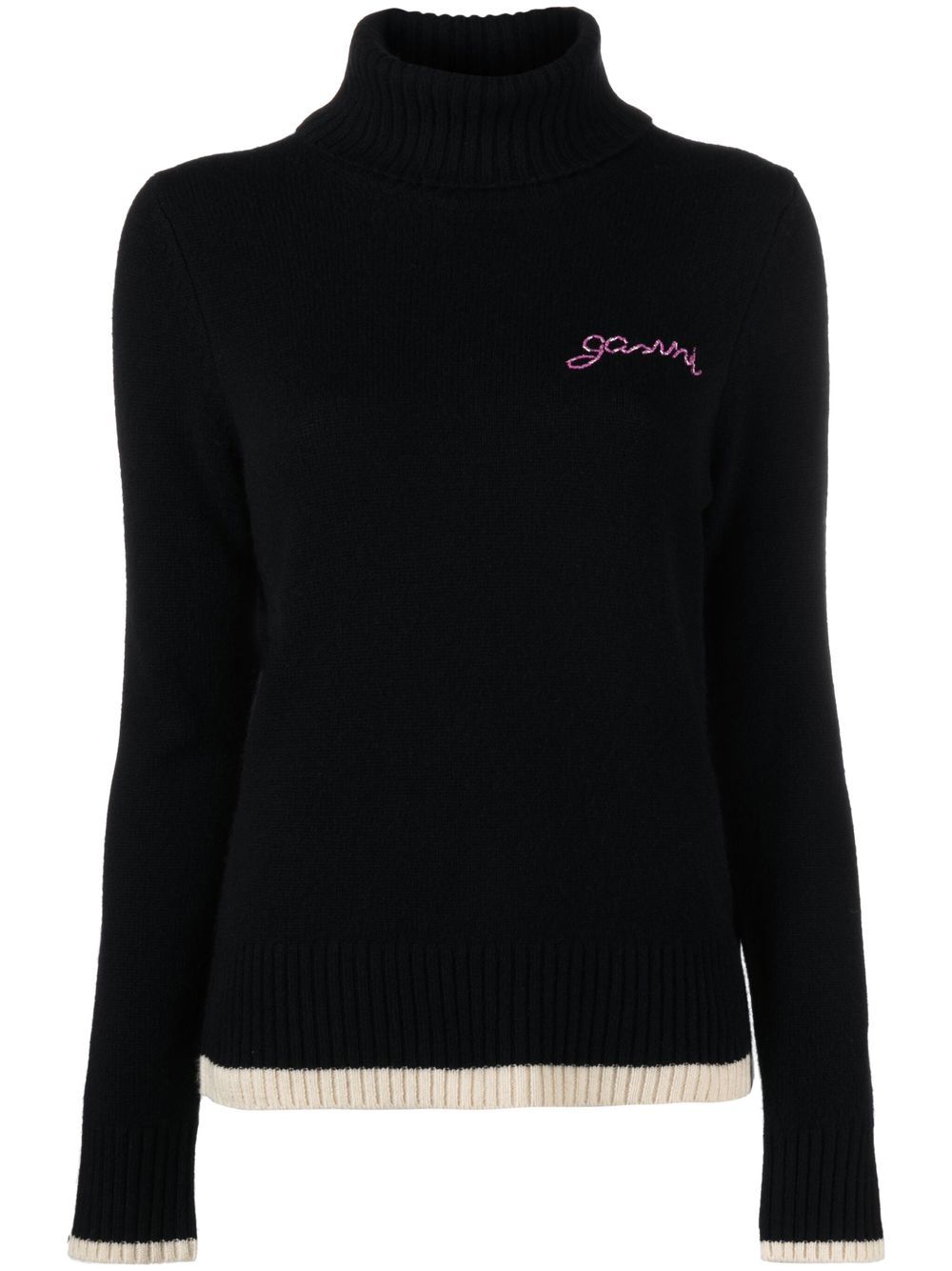 Logo-embroidered jumper - Black