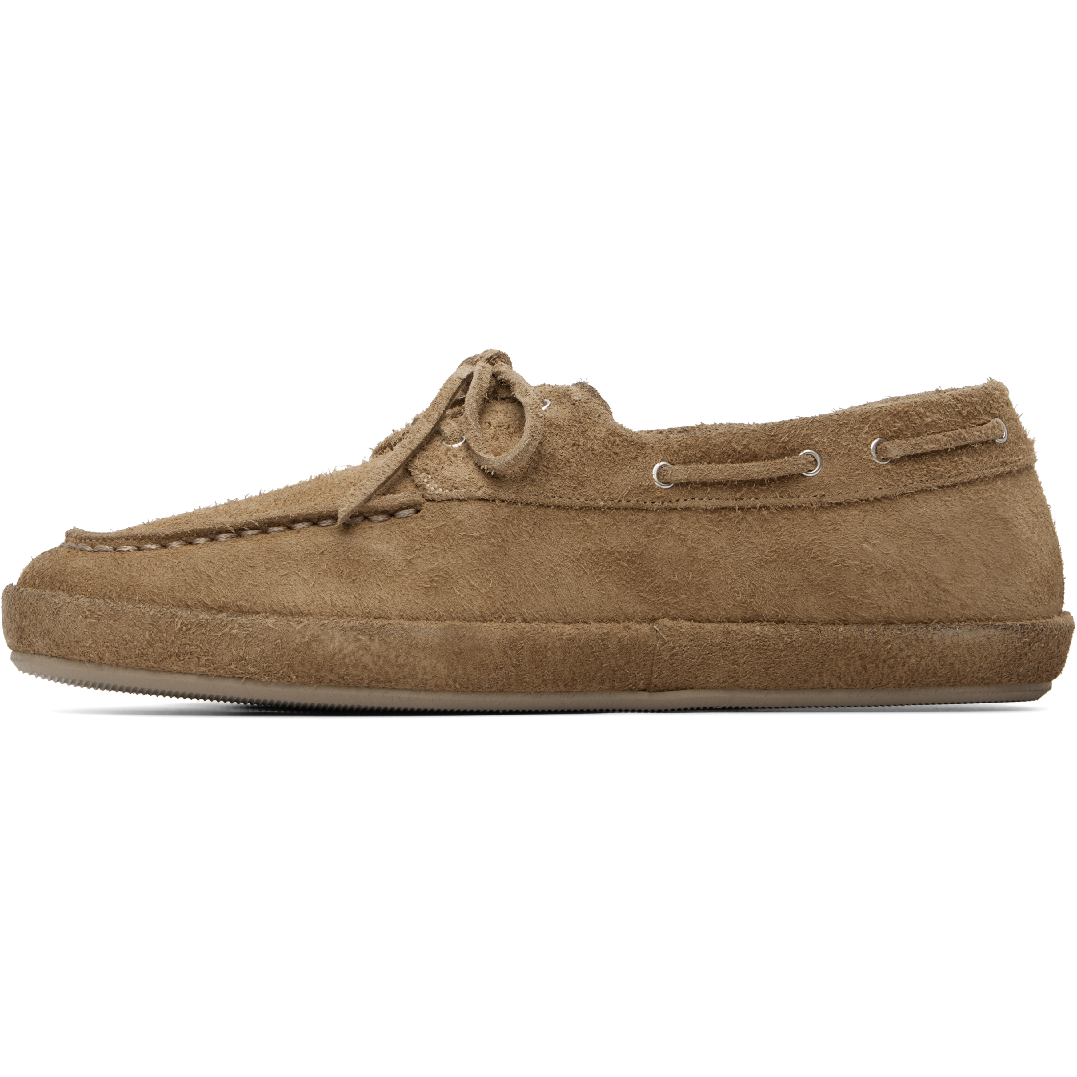 Beige Scatopelle Suede Boat Shoes