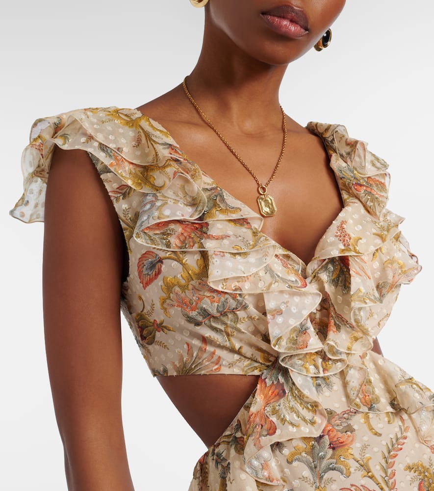 Printed silk-blend maxi dress
