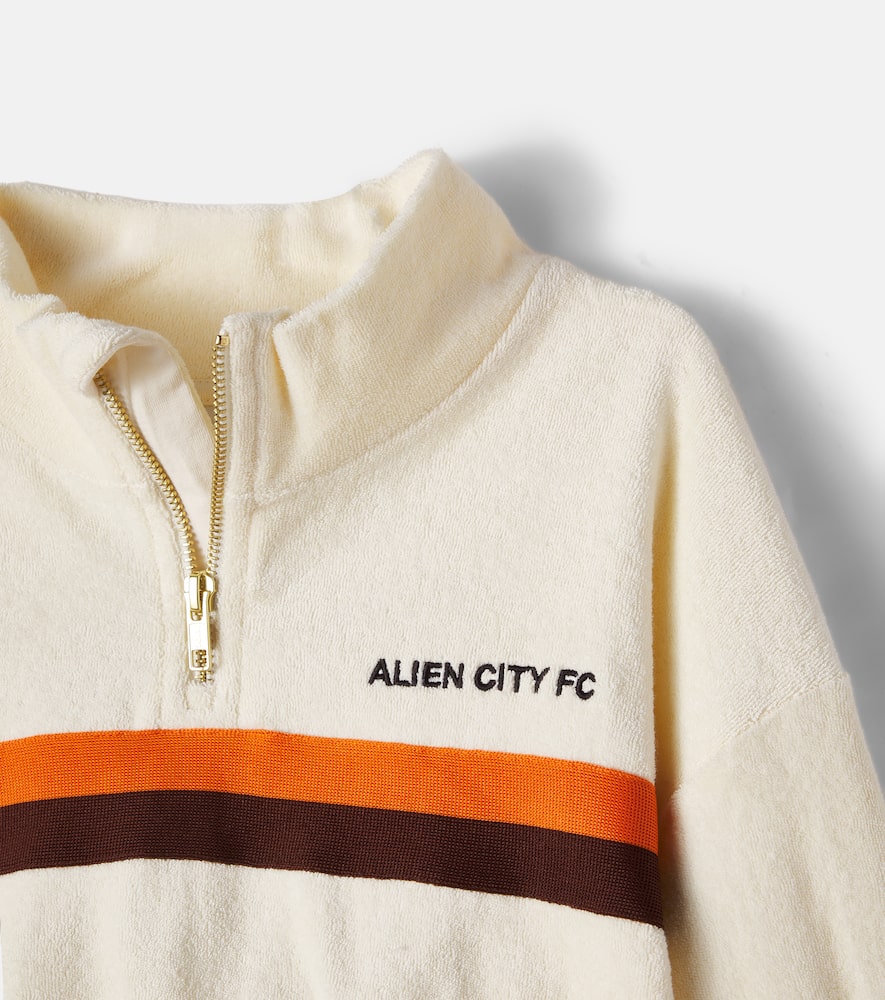Half-zip cotton terry sweatshirt