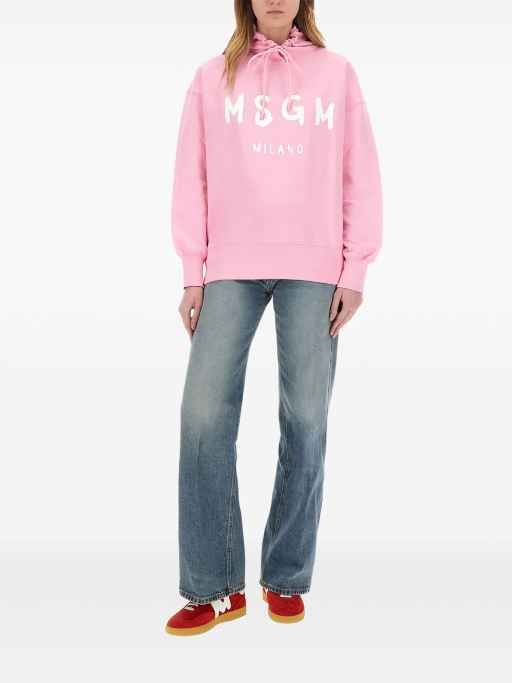 Logo-printed hoodie - Pink