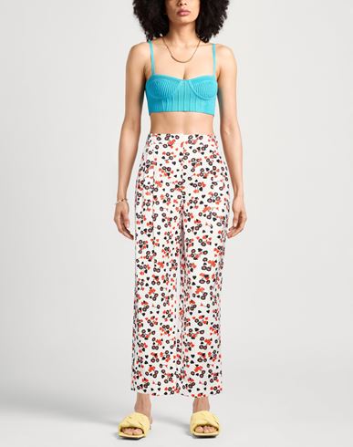 Woman Pants White Size 4 Cotton, Viscose