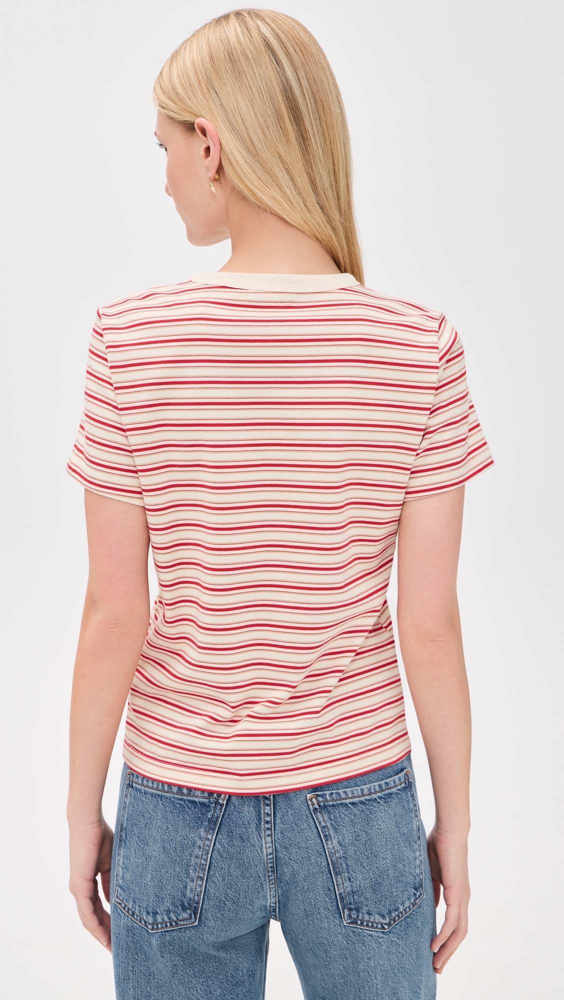 Alba Tee White Red Stripe