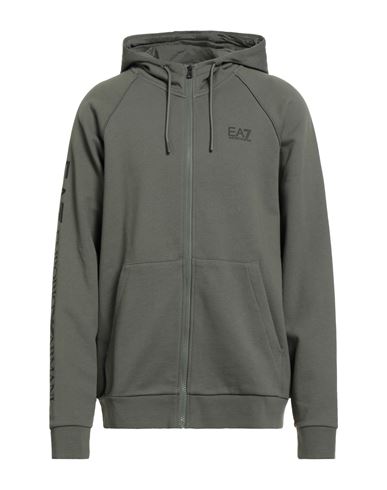 Man Sweatshirt Military green Size XXL Cotton, Polyester, Elastane