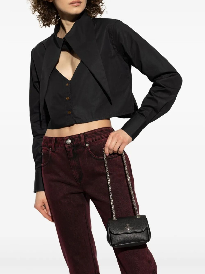 Black Orb-plaque shoulder bag