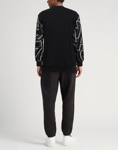 Man Sweatshirt Black Size M Cotton, Elastane