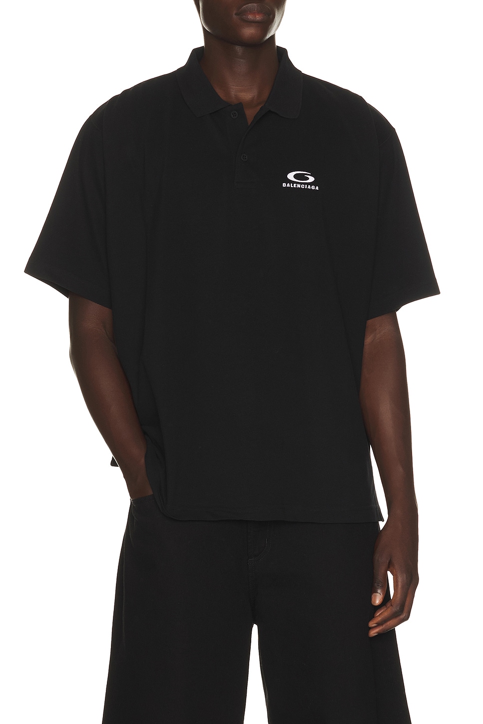 Balenciaga Short Sleeve Regular Polo in Black - Black. XL also in