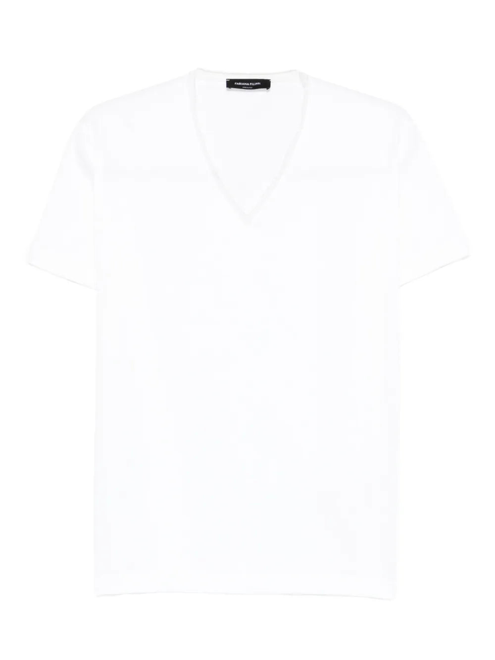 V-Neck Cotton T-Shirt — White