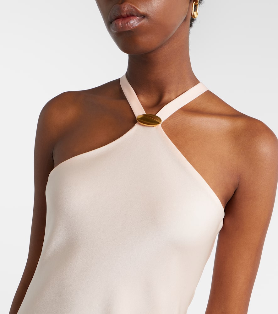 Ghiotto embellished satin slip dress