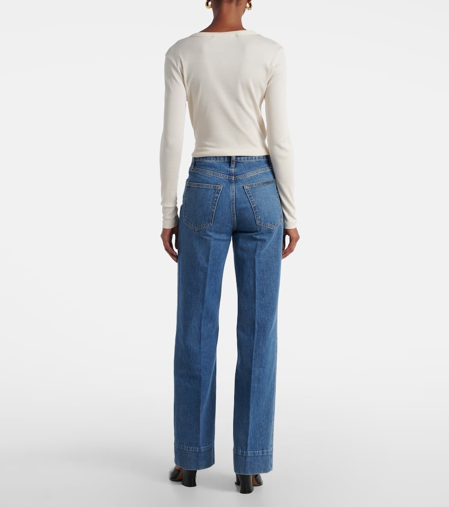 Loose mid-rise wide-leg jeans