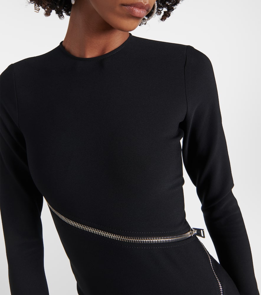 Zip-up jersey midi dress