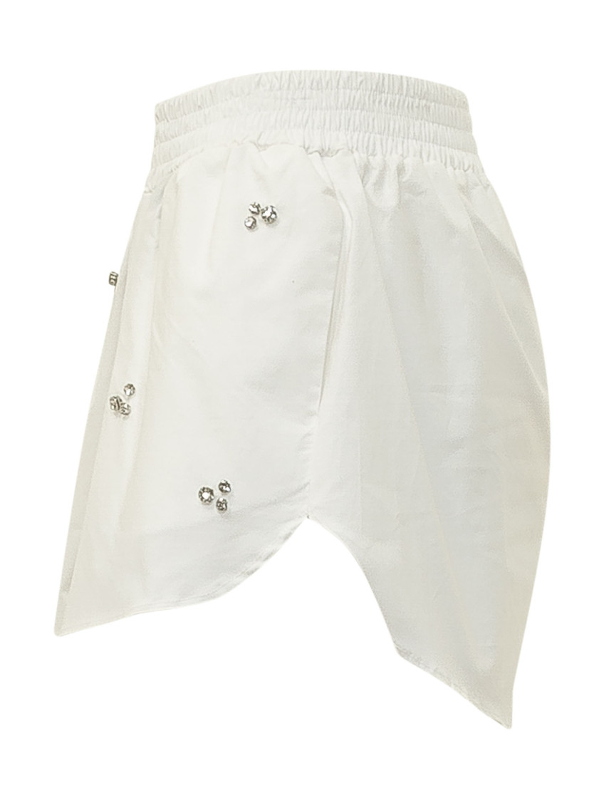 White Embellished Shorts