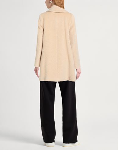 Icons Woman Coat Cream Size 10 Alpaca wool, Virgin Wool
