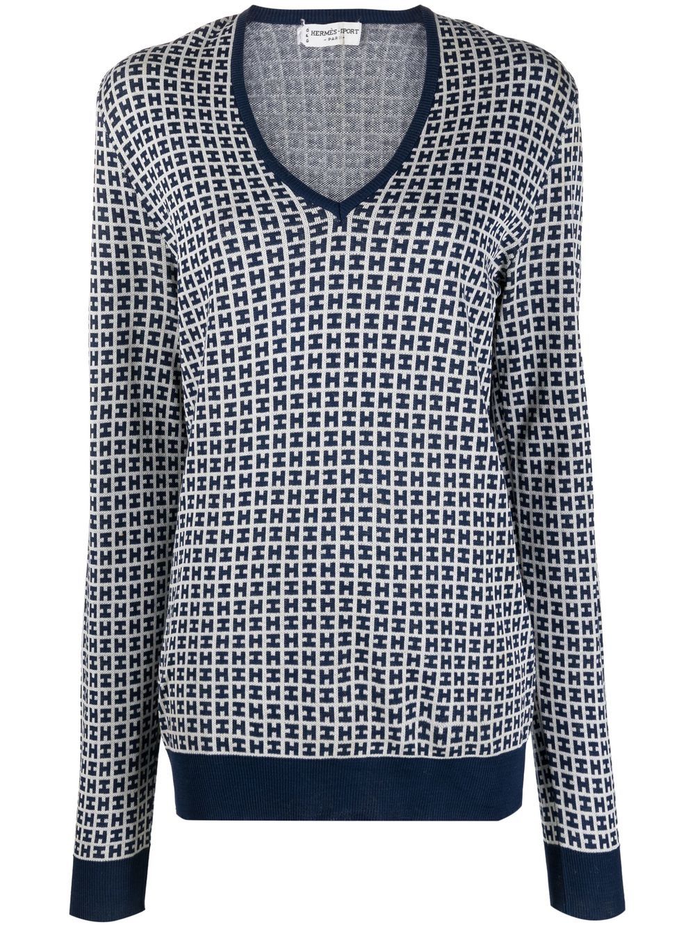 1960s pre-owned H-jacquard top - Blue