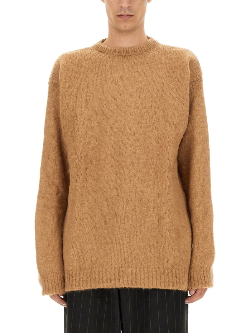 Beige Crew Neck Sweaters