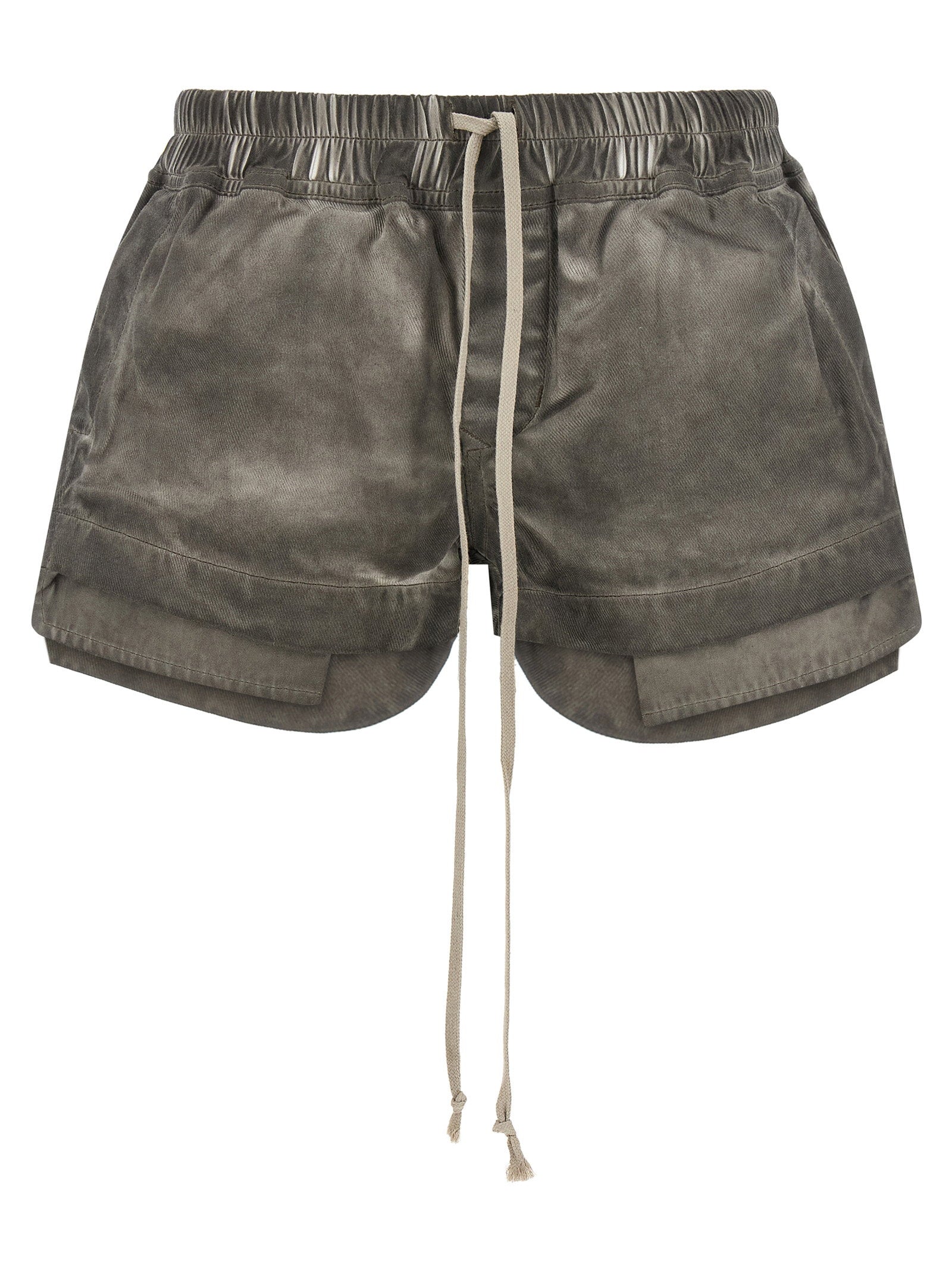 Drawstring Cotton Shorts — Gray