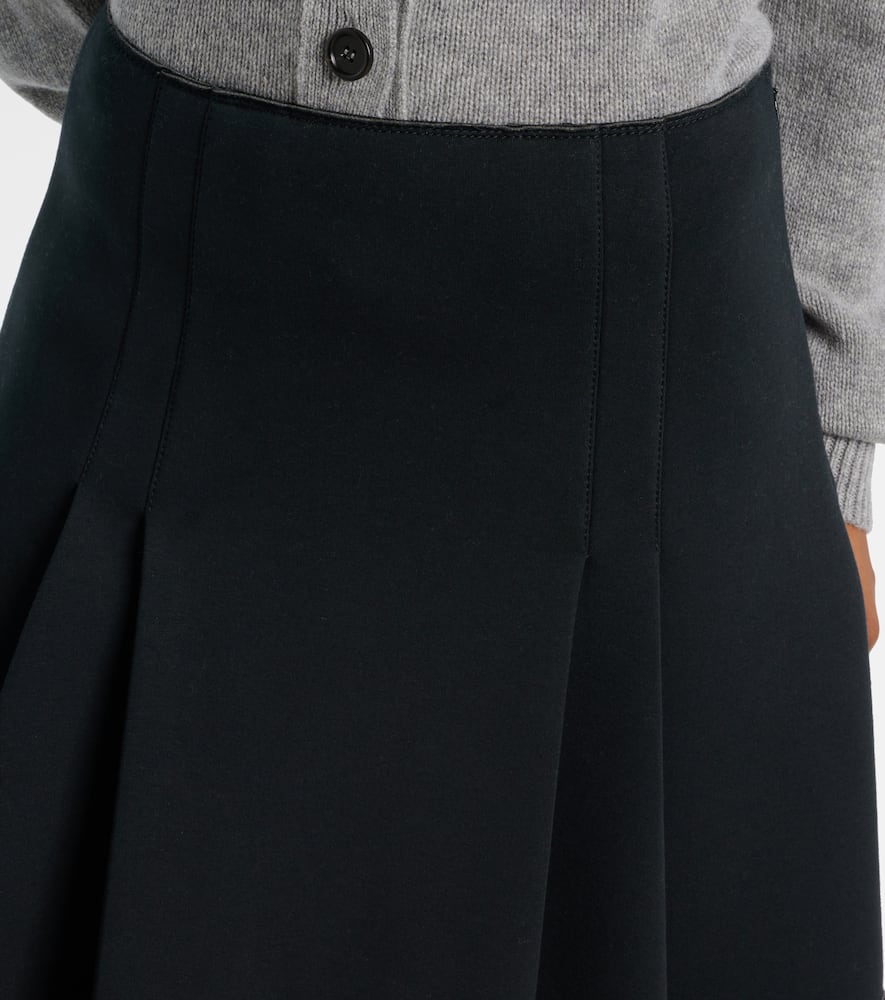 Tiered cotton-blend midi skirt