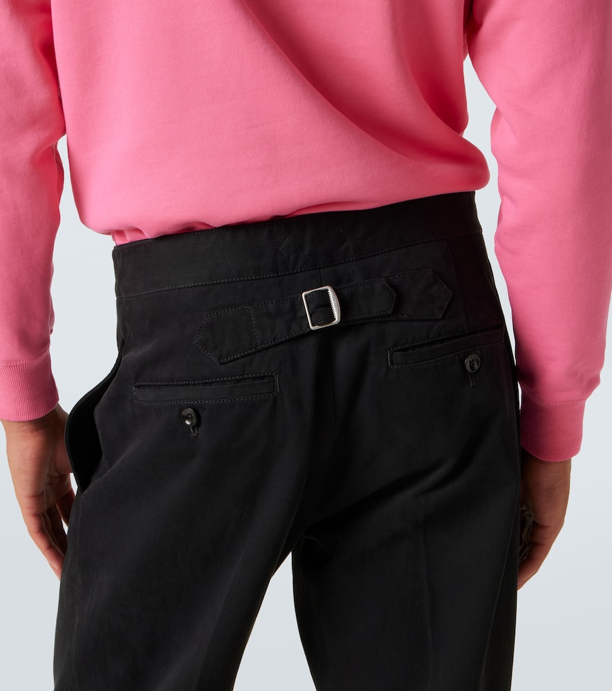 Cotton drill wide-leg pants