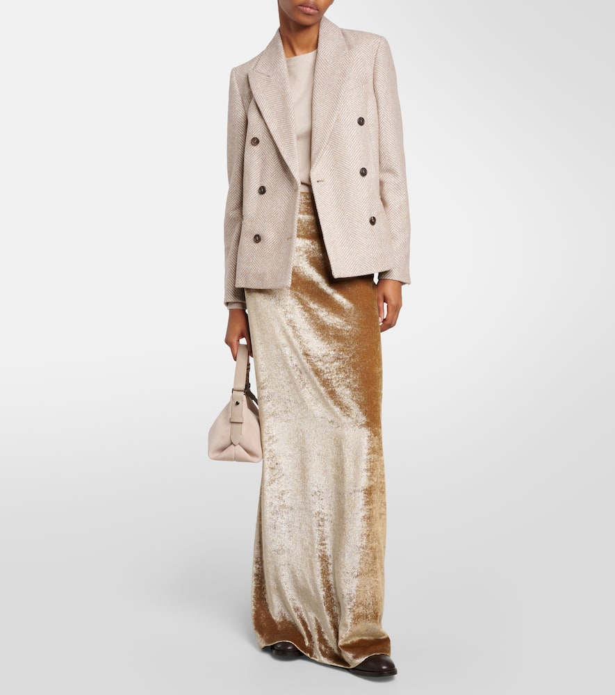 Velvet maxi skirt