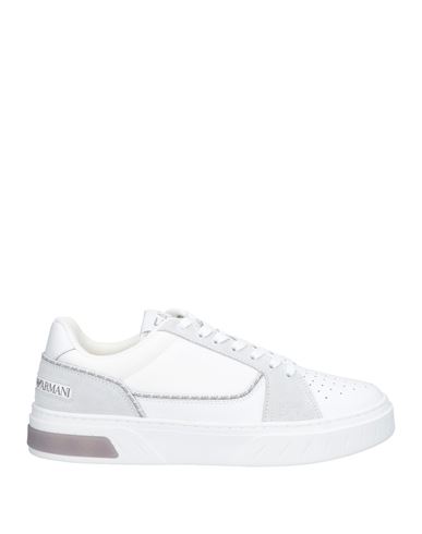 Ea7 Man Sneakers Light grey Size 10 Cow leather, Polyamide, Polyester, Polyurethane coated