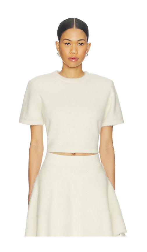 Dodiee Talia Alpaca Wool Tshirt in Cream. S. Also in XS