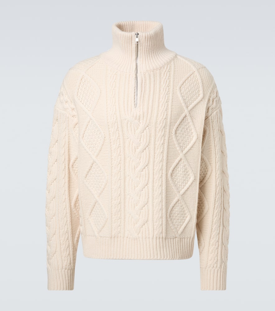Cable-knit wool and cashmere sweater