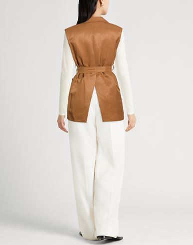 Woman Blazer Brown Size 4 Viscose, Linen