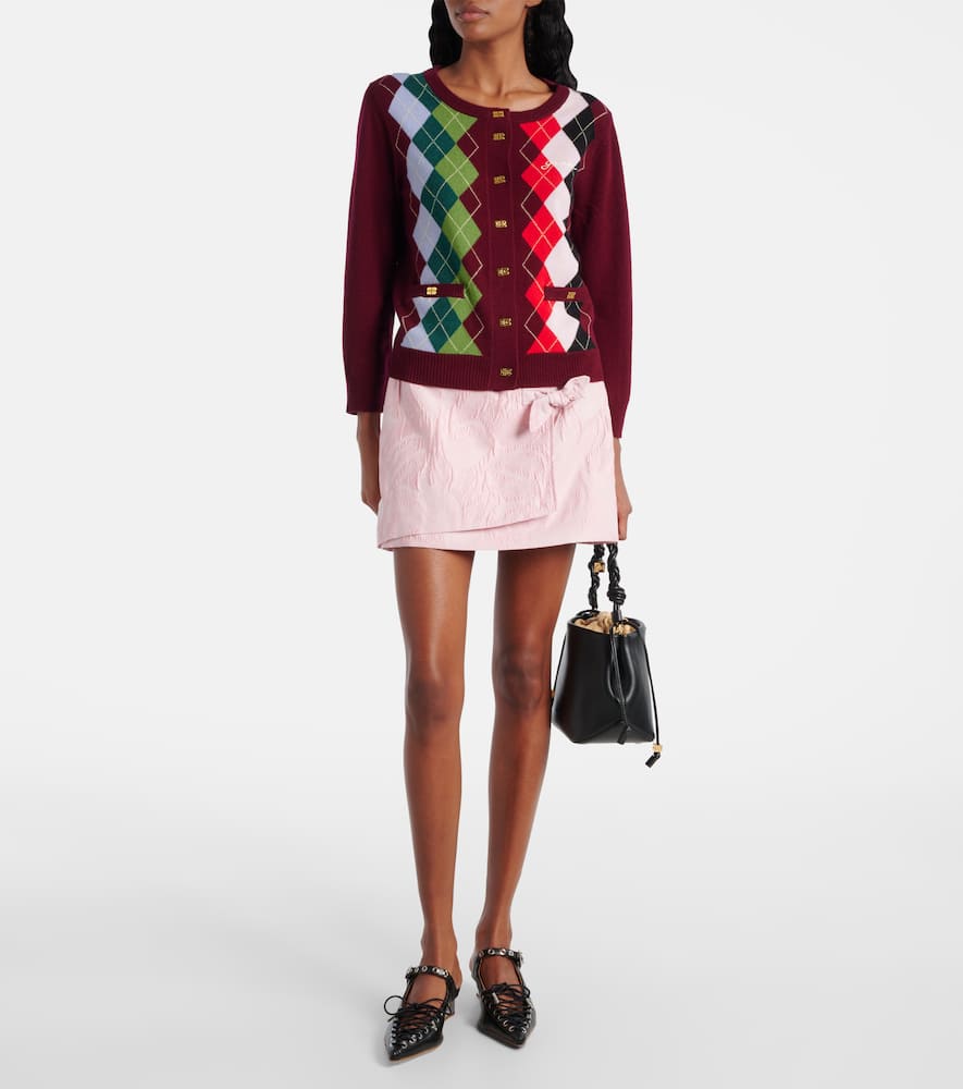 Argyle wool and cashmere cardigan