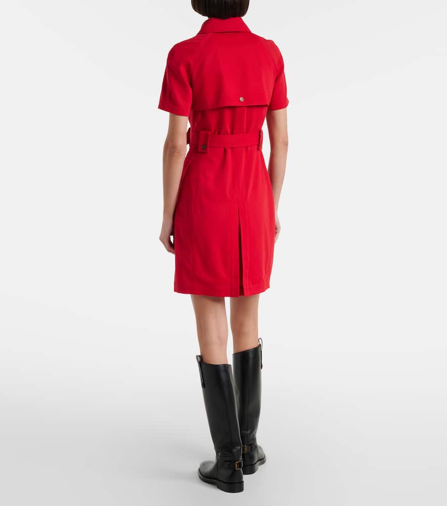 Belted wool shirt dress