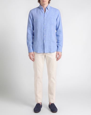 Man Shirt Azure Size 15 ¾ Linen