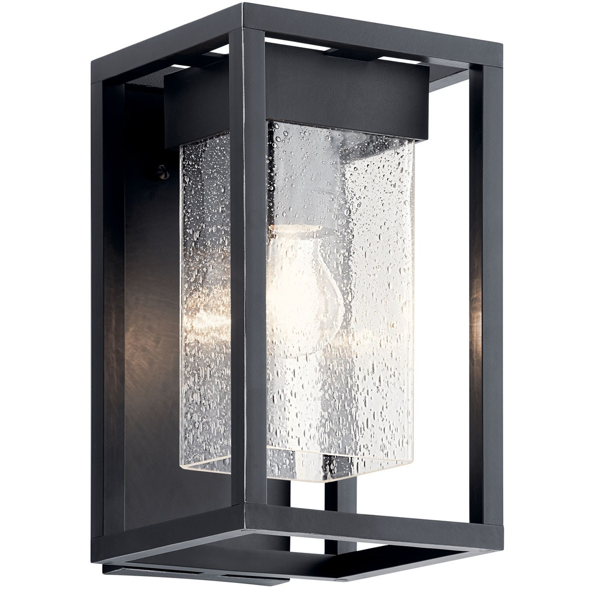 Mercer 12" Outdoor Light in Black with Silver Highlight