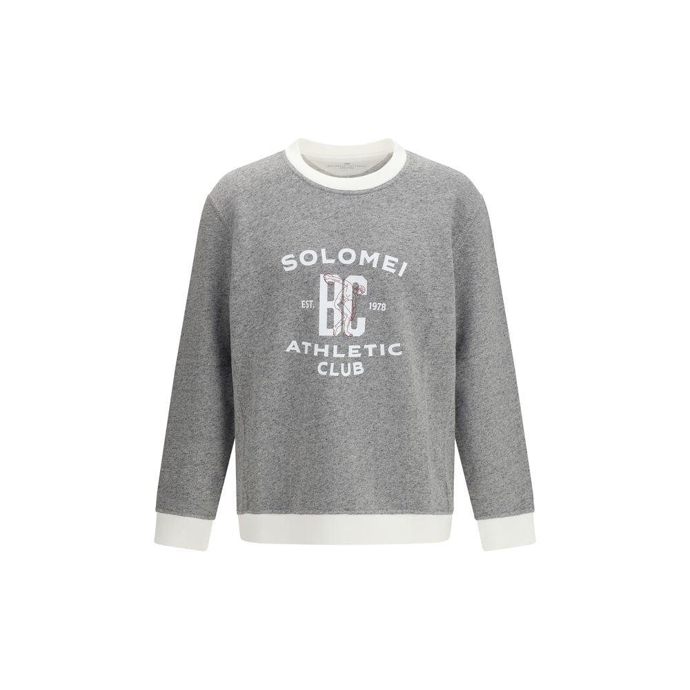 Logo-Embroidered Cotton Sweatshirt — Gray