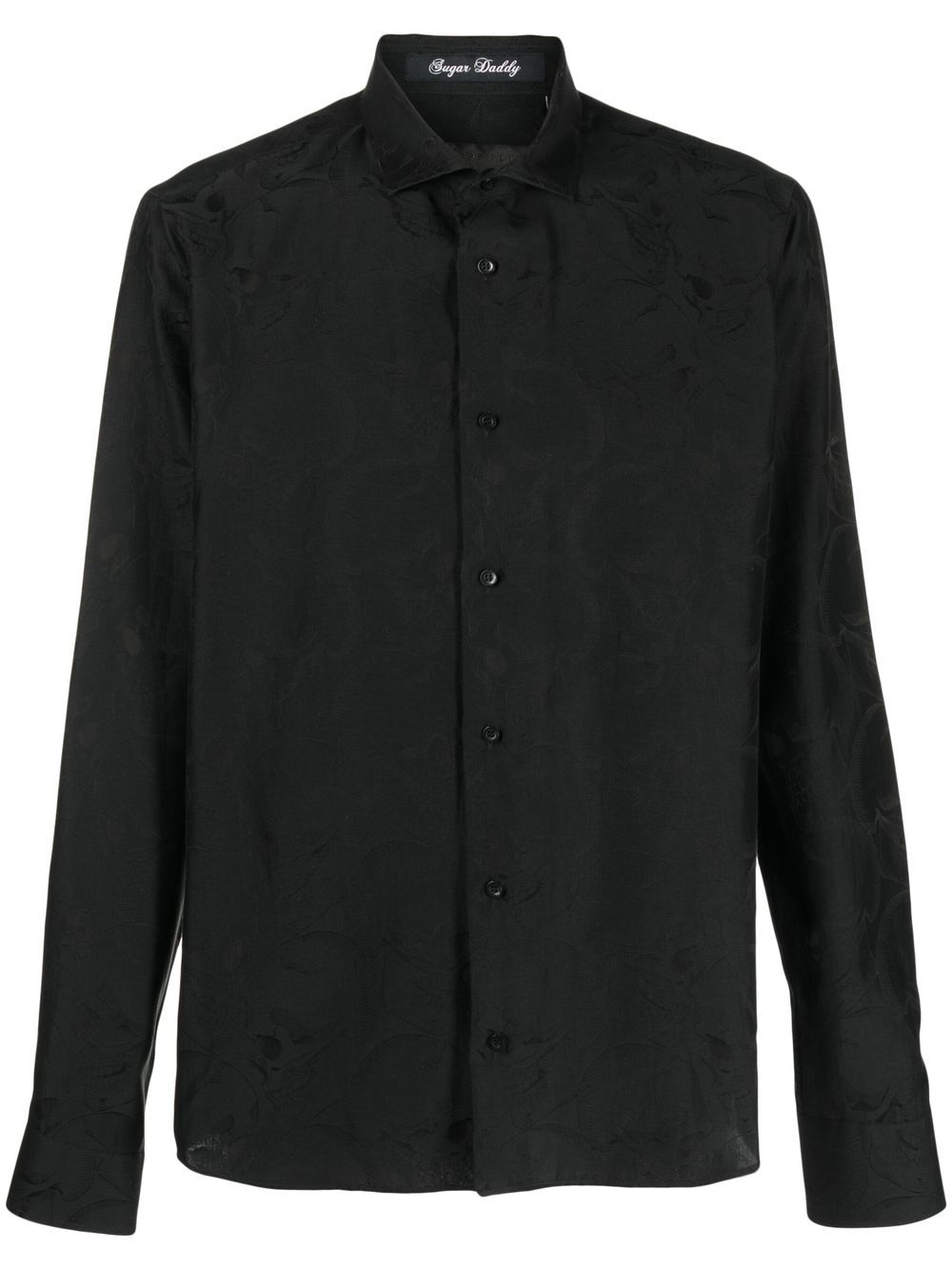 Skull pattern jacquard shirt - Black