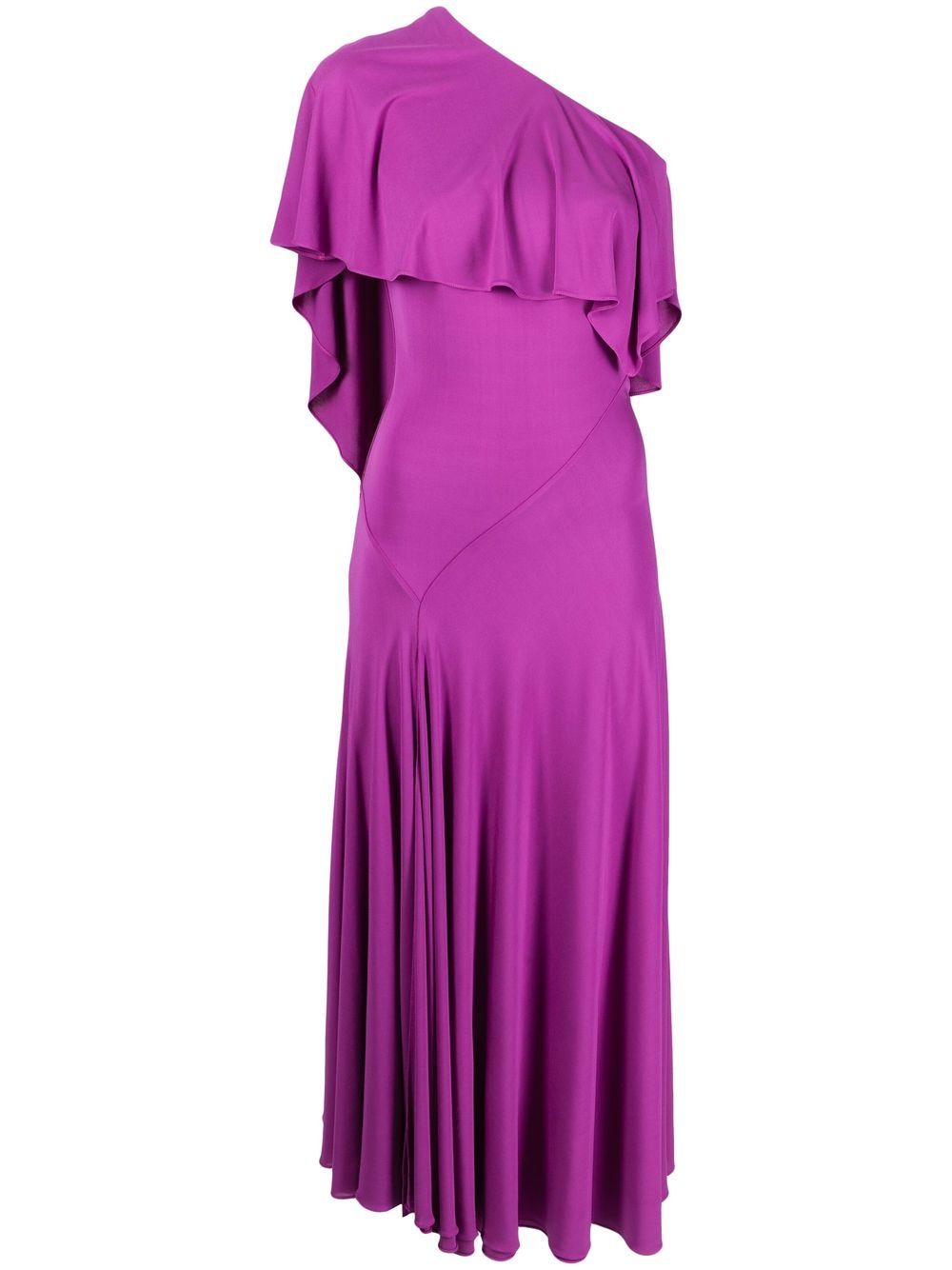 Draped one-shoulder dress - Purple