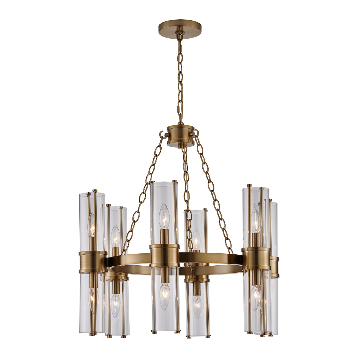 Vintage Brass Chandelier from the Duet Collection