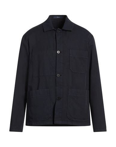 Man Shirt Midnight blue Size 40 Cotton, Elastane