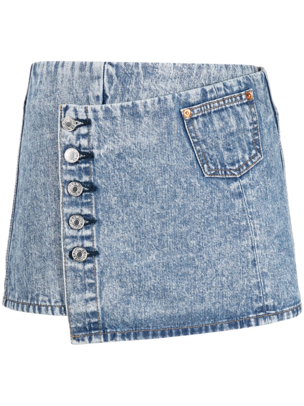 Low-rise acid-washed skirt - Blue