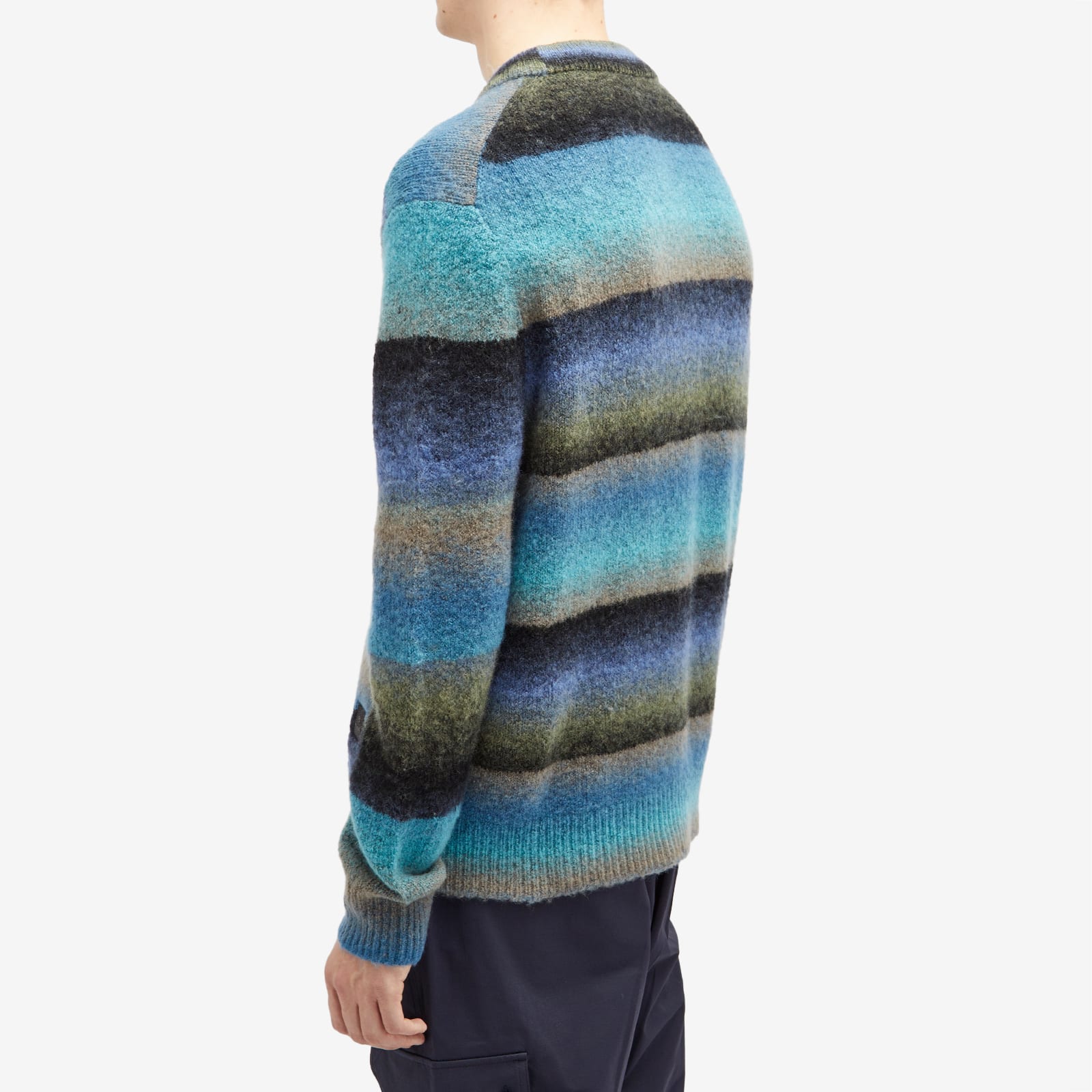 Men's Multi Stripe Cardigan in Blue