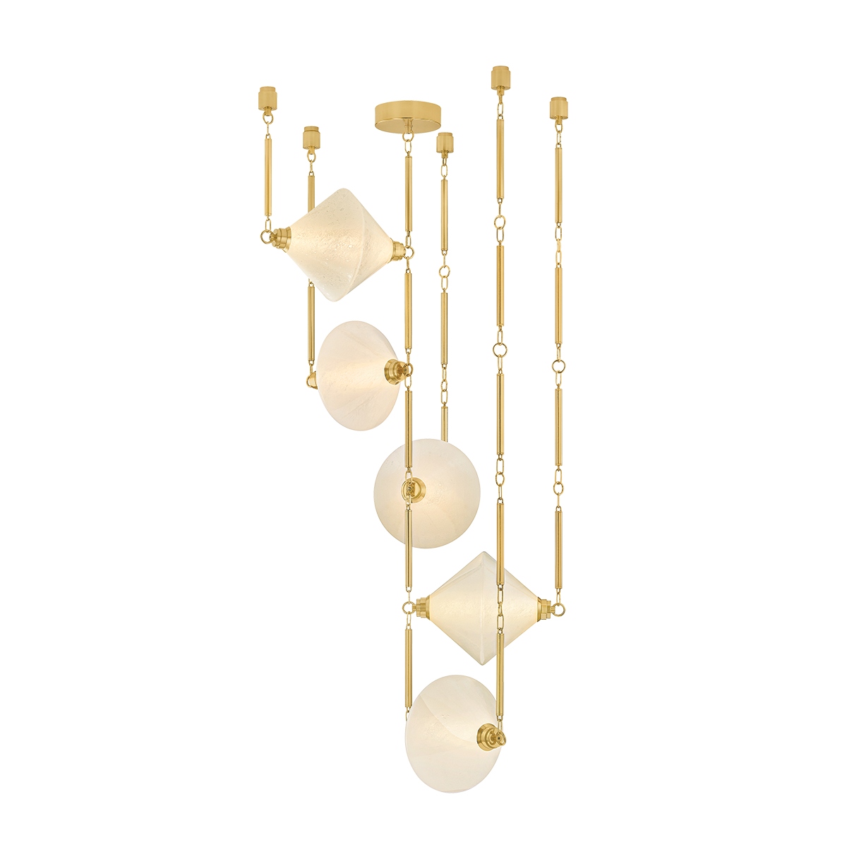 Vintage Polished Brass LED Chandelier from the Solara Collection