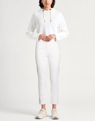 Woman Jeans White Size 8 Cotton, Elastane