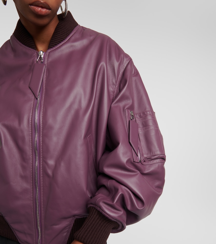 Anja leather bomber jacket