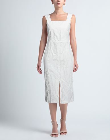 Liviana Conti Woman Midi dress White Size 6 Polyamide, Cotton, Metallic fiber