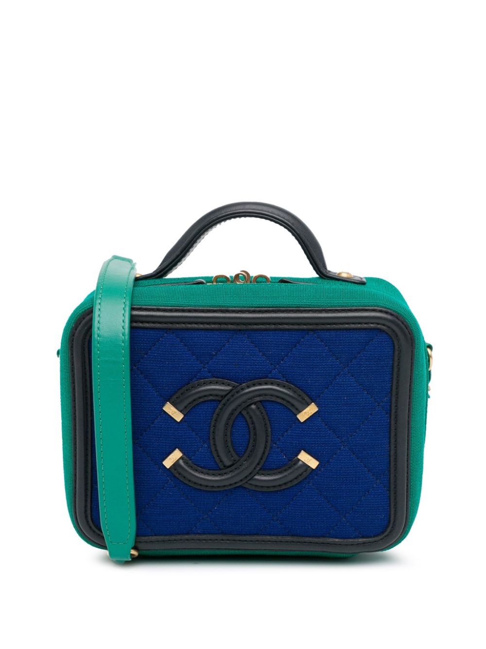 2019 Small Jersey CC Filigree Vanity Case satchel - Blue