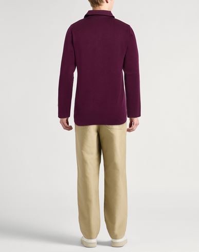 Man Cardigan Plum Size S Cotton