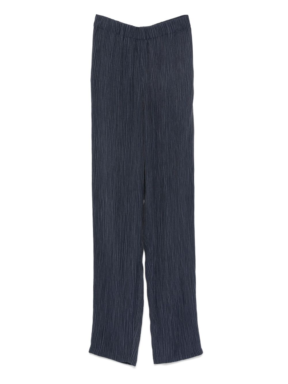 Plissé-effect trousers - Blue