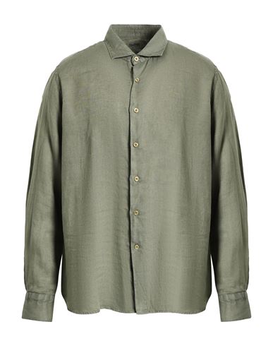 Man Shirt Military green Size 15 Linen