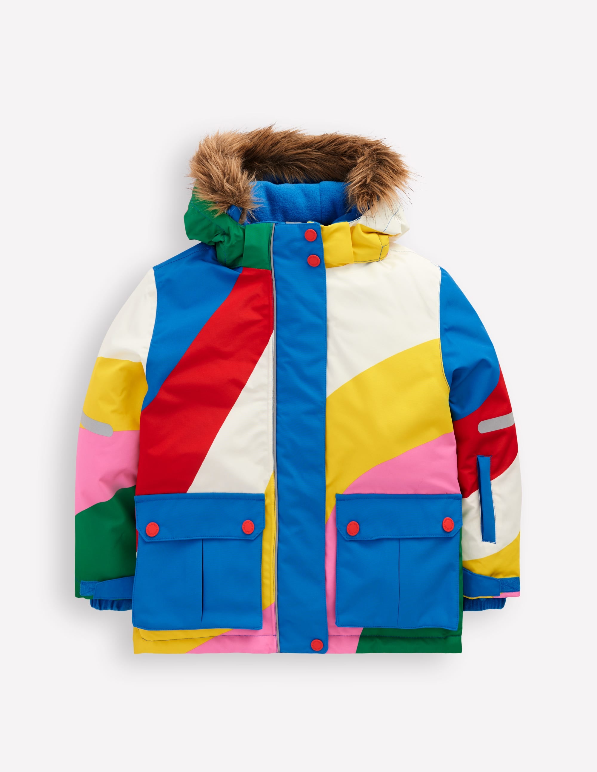 All weather Waterproof Coat Multi Rainbow Stripe