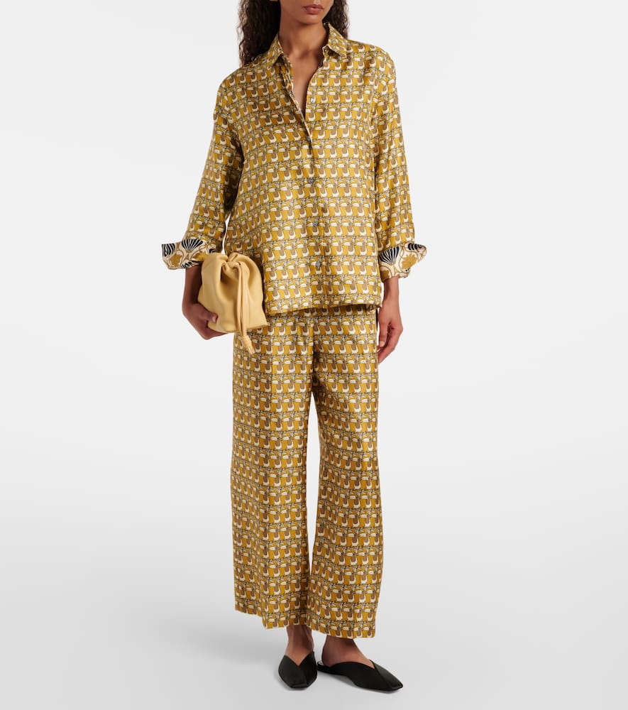 Printed reversible silk shirt